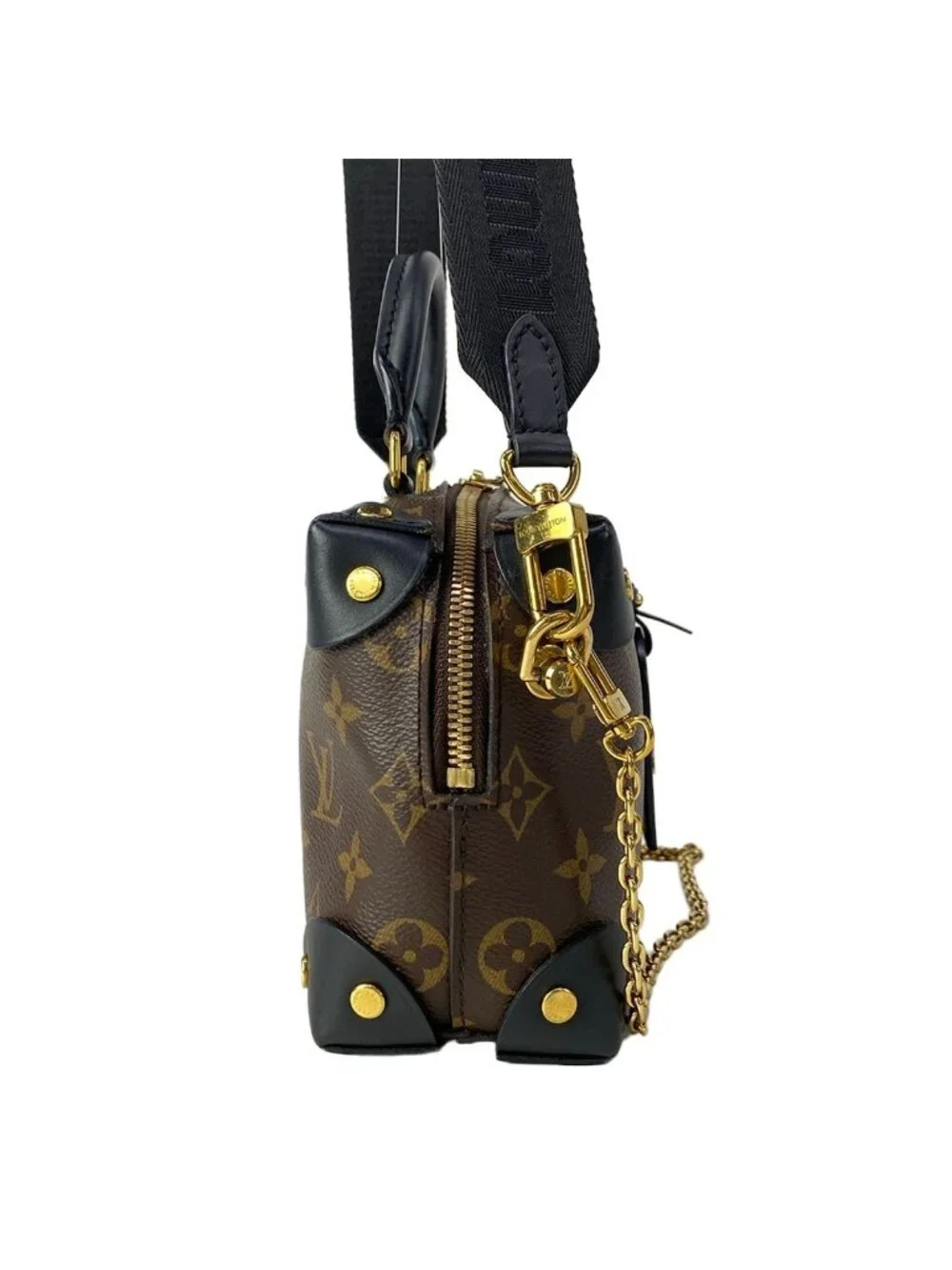 Louis Vuitton Shoulder Bag Monogram Petite Malle Souple Noir